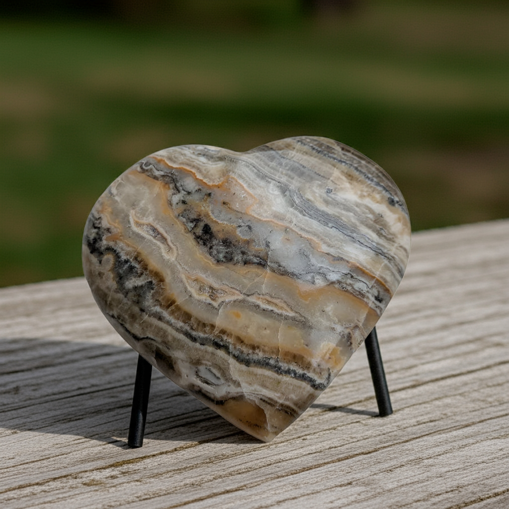 Bumblebee Calcite on Stand for Sacral & Solar Plexus Alignment
