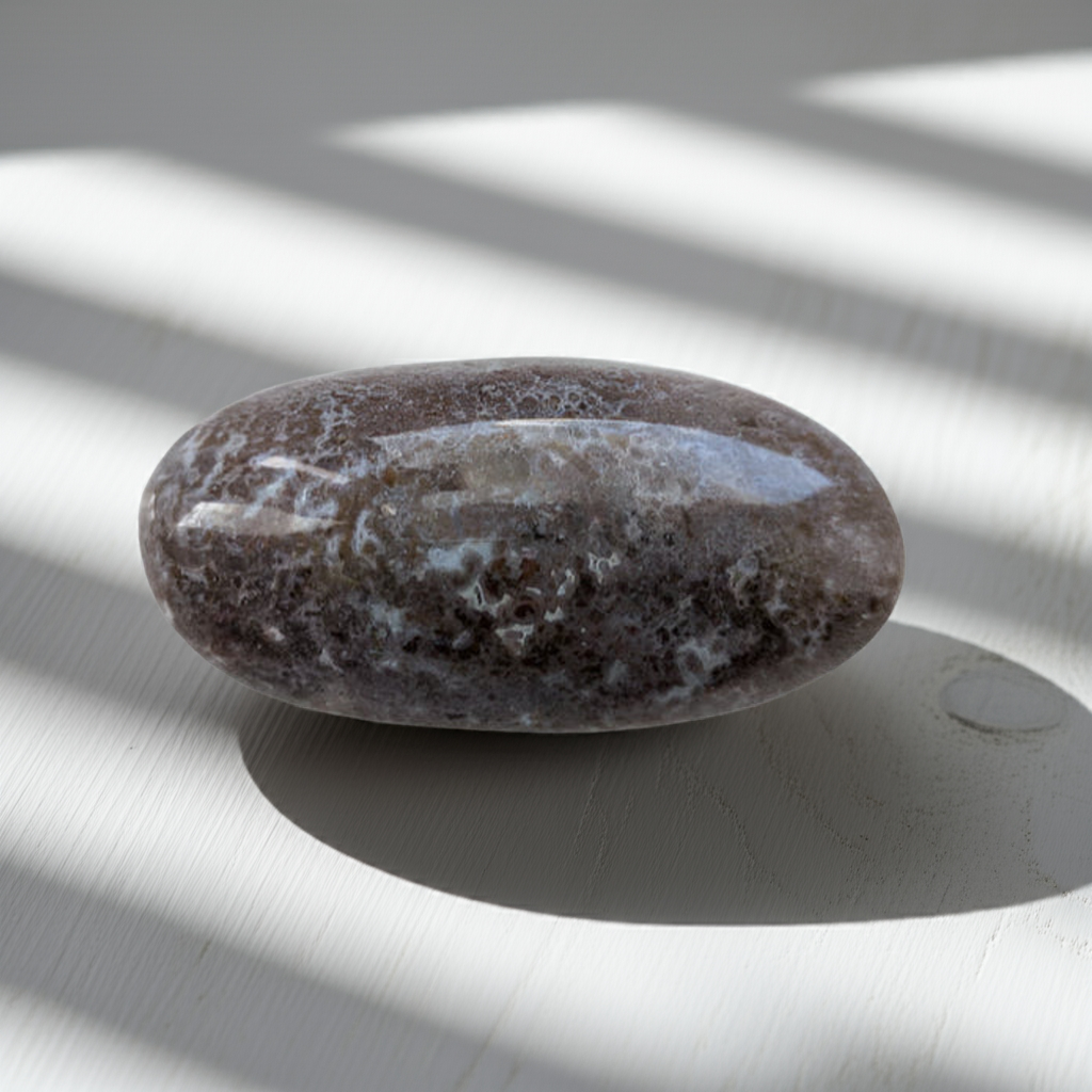 Natural Ocean Jasper Palmstone showing unique patterns and earthy healing energy