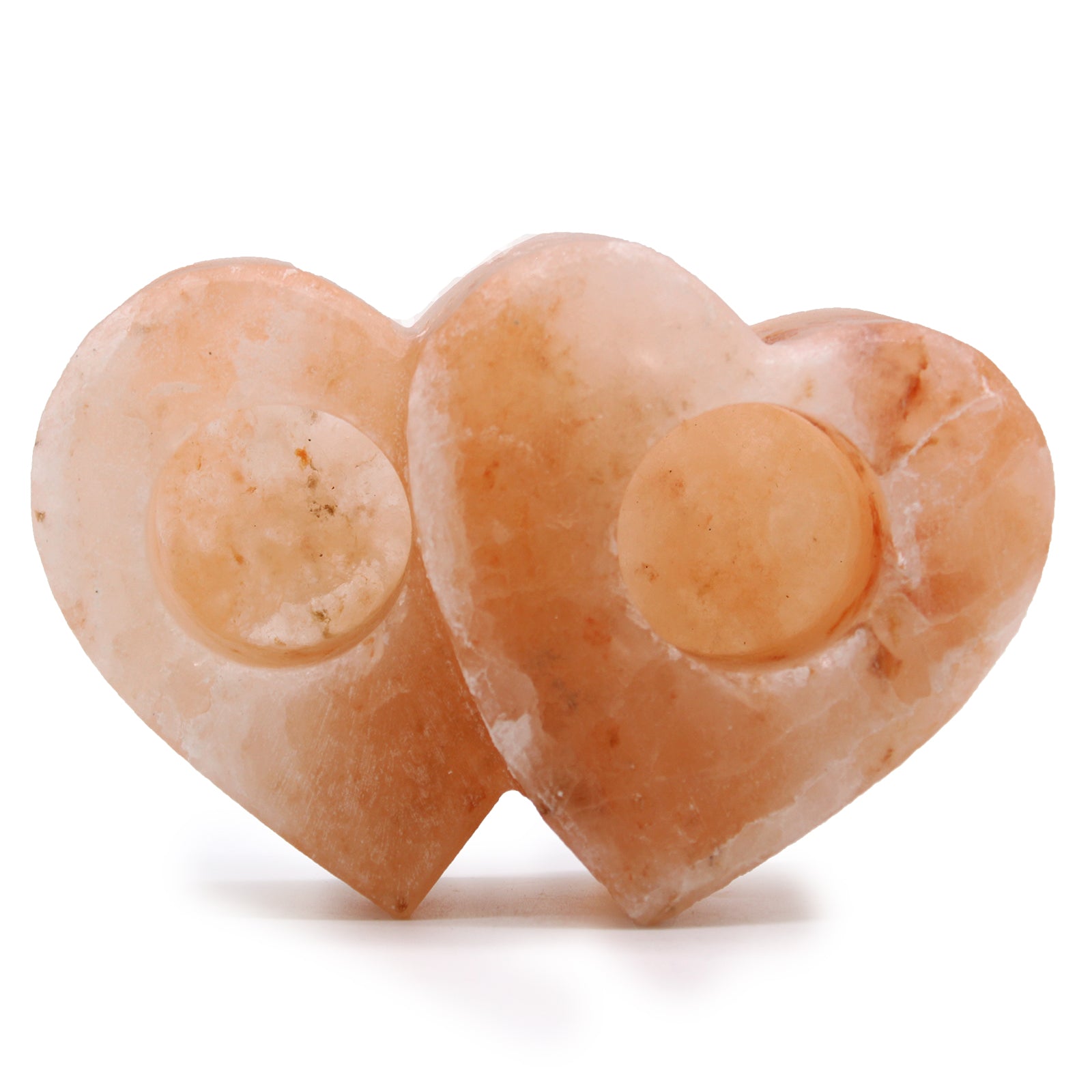 Natural Himalayan salt heart-shaped candle holder for romantic ambiance
