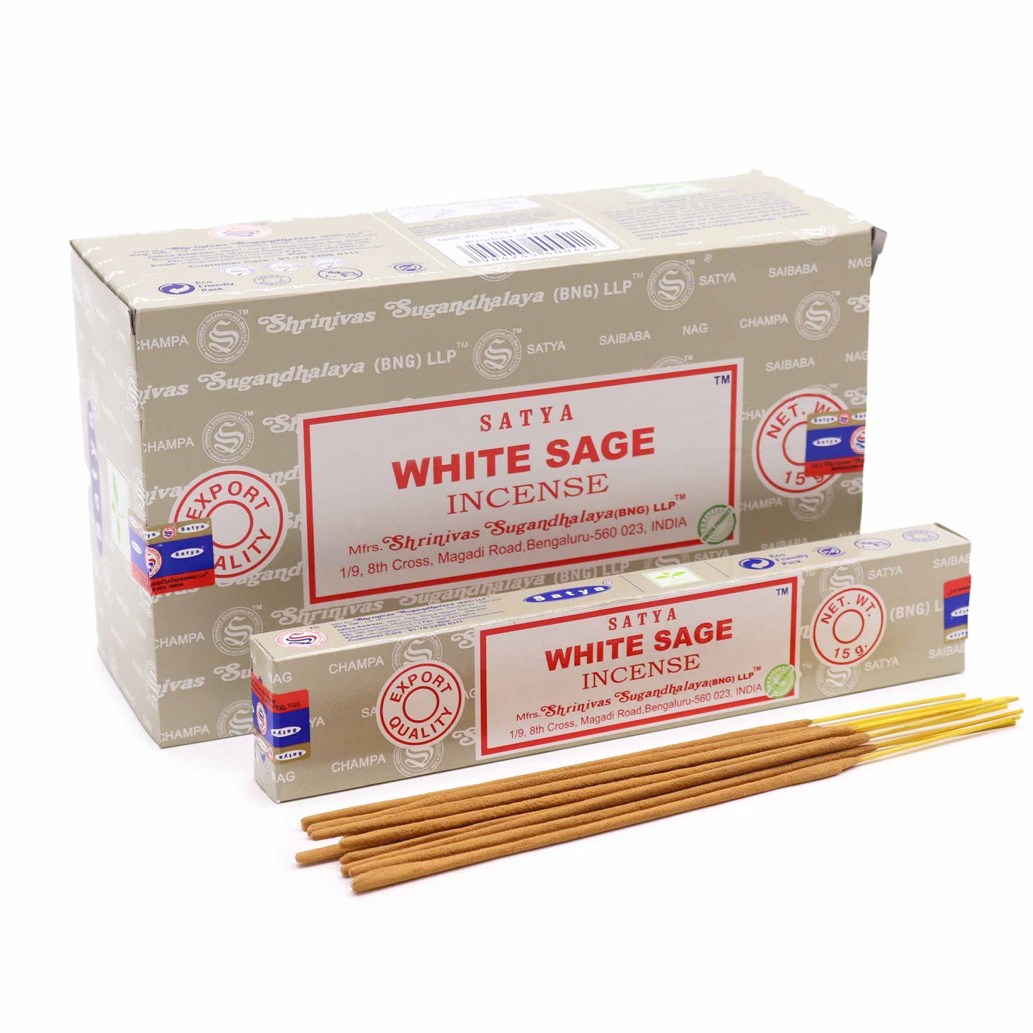 Satya White Sage incense sticks pack - 12 sticks for spiritual cleansing