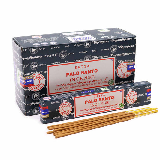 Satya Palo Santo incense sticks pack - 12 Holy Wood incense sticks for spiritual cleansing