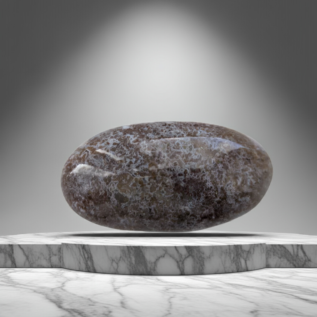 Ocean Jasper Palmstone oval  for emotional balance and heart chakra meditation