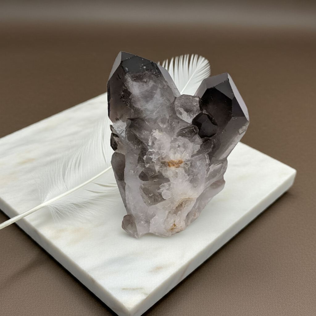 Stunning smoky quartz cluster from Brazil, perfect companion for clearing negative energy